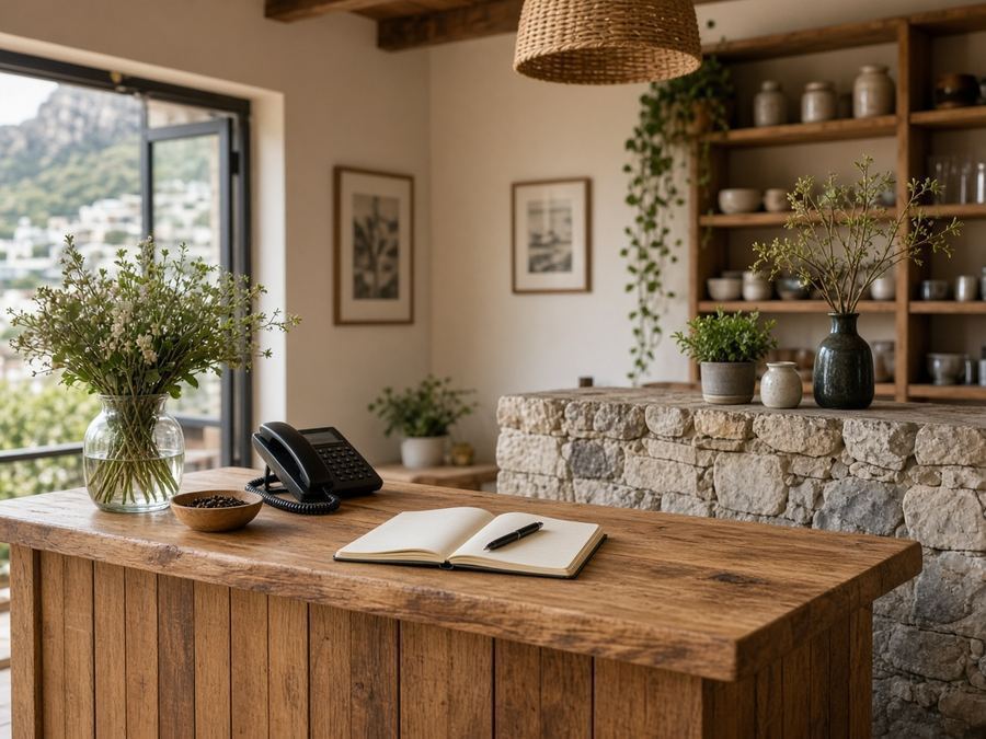 Contact desk at Ridge Tale House in Cape Town
